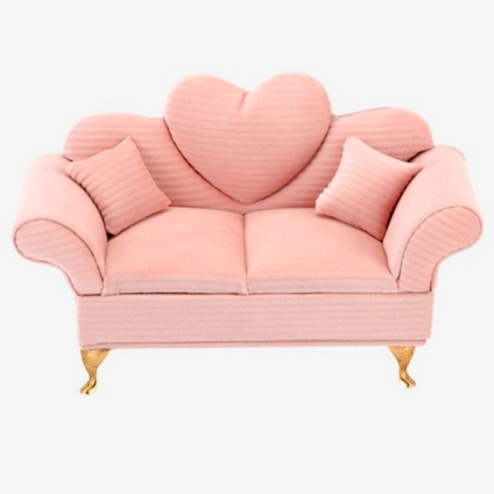 Faux Suede Heart Couch Shape Jewelry Box